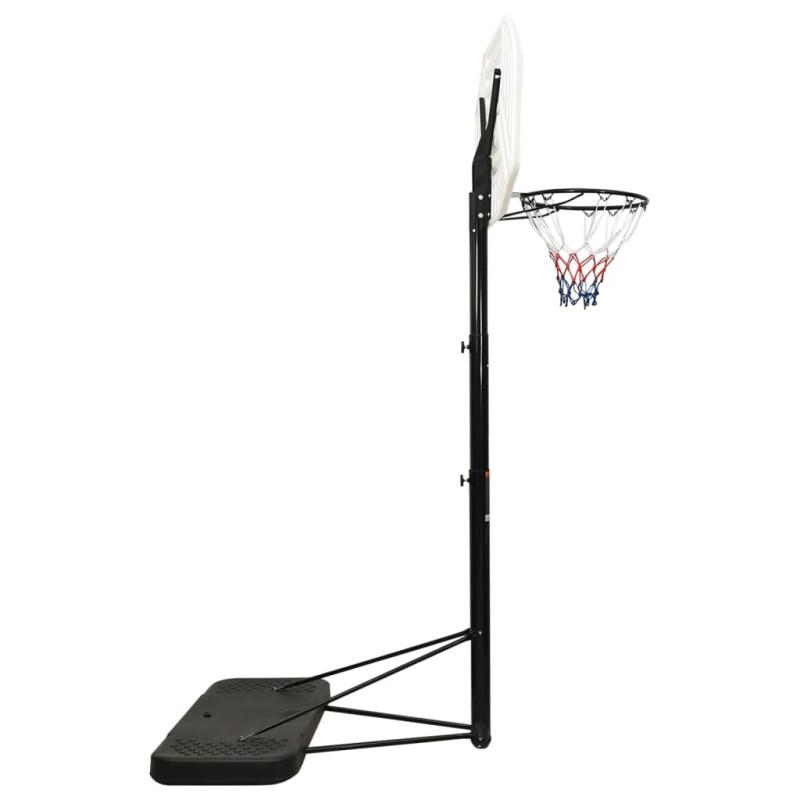 Produktbild för Basketkorg med stativ vit 258-363 cm polyeten