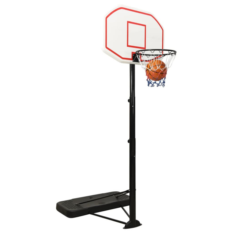 Produktbild för Basketkorg med stativ vit 258-363 cm polyeten