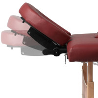 Miniatyr av produktbild för Röd hopfällbar 4-sektions massagebänk med träram