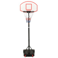 Produktbild för Basketkorg med stativ vit 216-250 cm polyeten