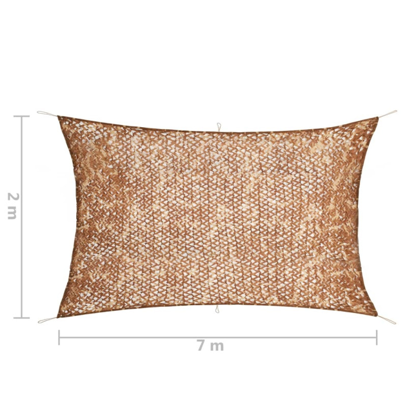 Produktbild för Kamouflagenät med förvaringsväska 2x7 m beige