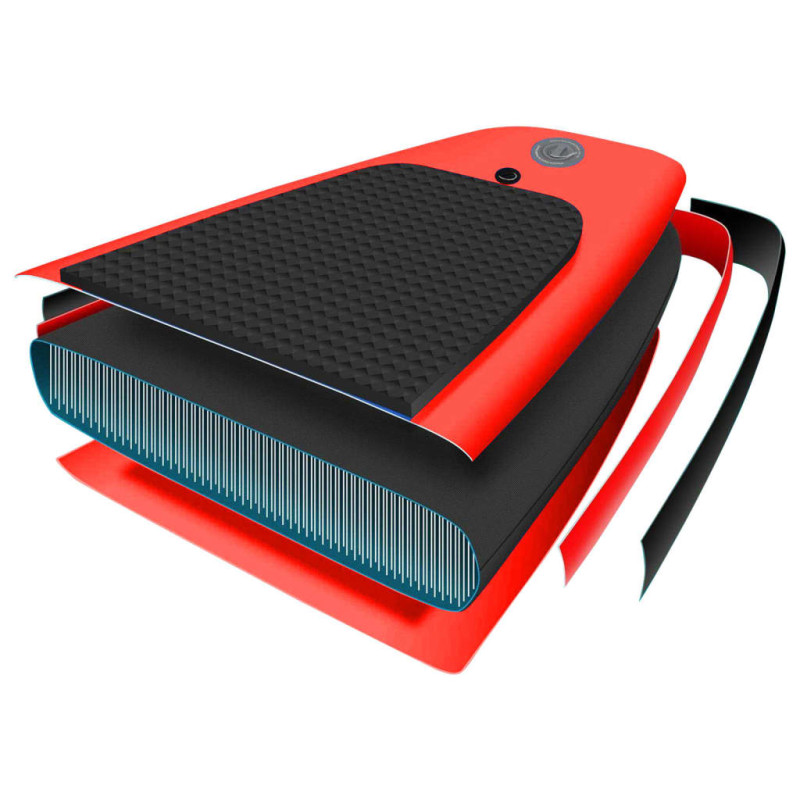 Produktbild för Upplåsbar SUP-bräda set röd 360x81x10 cm
