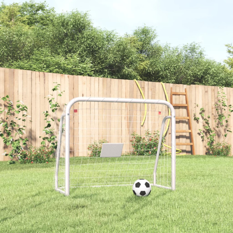 Produktbild för Fotbollsmål med nät vit 125x96x60 cm stål & polyester