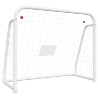 Miniatyr av produktbild för Fotbollsmål med nät vit 125x96x60 cm stål & polyester