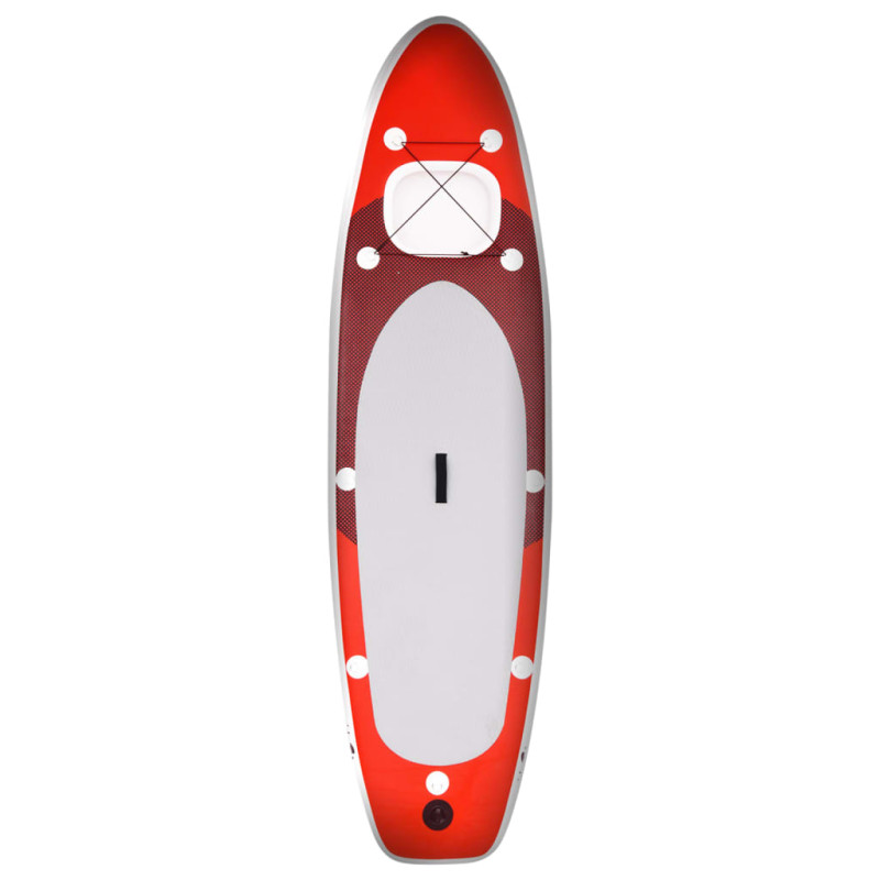 Produktbild för Upplåsbar SUP-bräda set röd 300x76x10 cm
