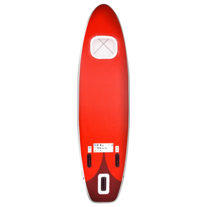 Produktbild för Upplåsbar SUP-bräda set röd 300x76x10 cm