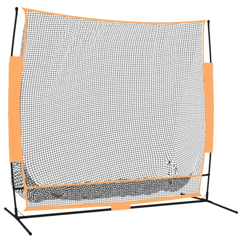 Produktbild för Övningsnät för golf svart och orange 215x107x216 cm Polyester