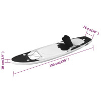 Produktbild för Upplåsbar SUP-bräda set svart 330x76x10 cm