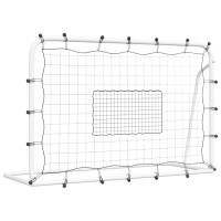 Produktbild för Fotbollsnät med rebounder vit&svart 184x61x123 cm stål och PE