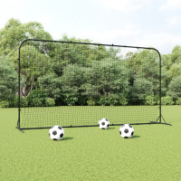 Produktbild för Fotbollsnät med rebounder svart 366x90x183 cm HDPE