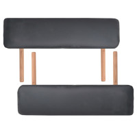 Miniatyr av produktbild för Hopfällbar massagebänk 3 sektioner och pall 10 cm tjock svart