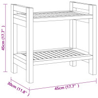 Produktbild för Sidobord för badrum 45x30x45 cm massiv teak