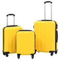 Miniatyr av produktbild för Hårda resväskor 3 st gul ABS