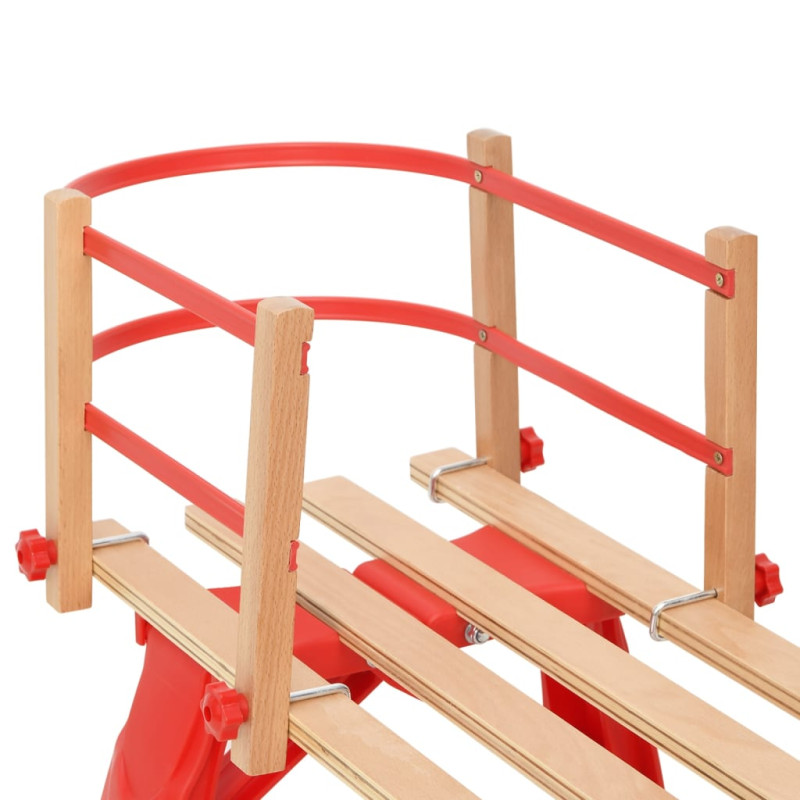 Produktbild för Ryggstöd för kälke röd plywood