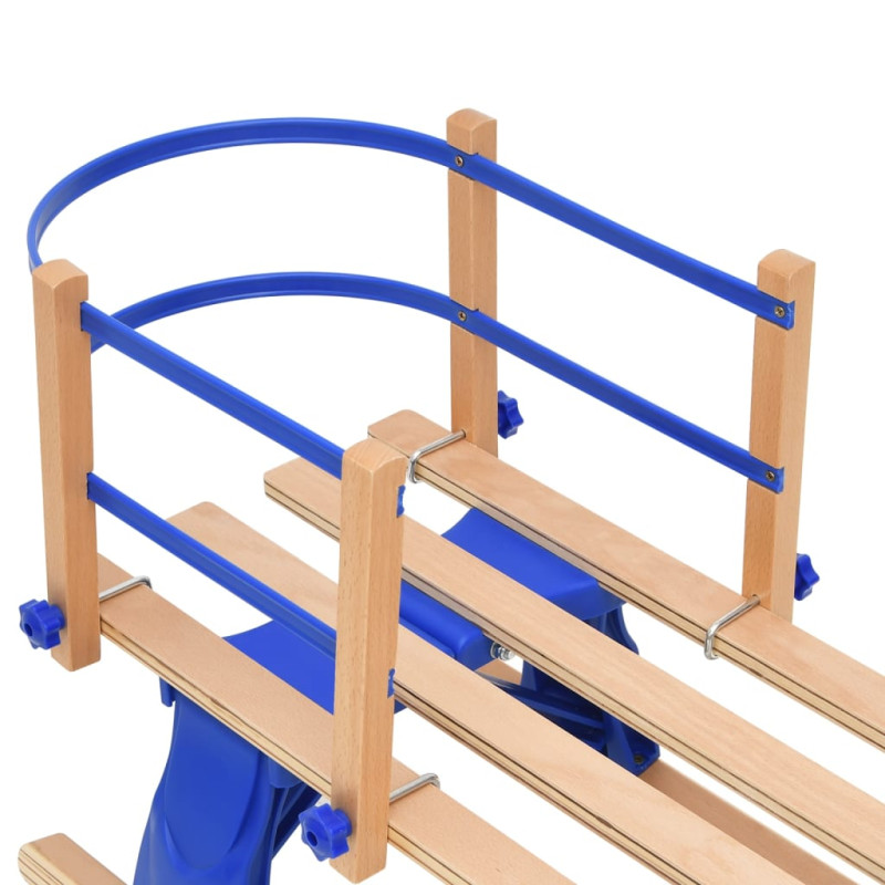 Produktbild för Hopfällbar kälke med ryggstöd 110 cm plywood