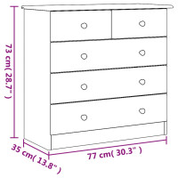 Produktbild för Byrå ALTA vit 77x35x73 cm massiv furu