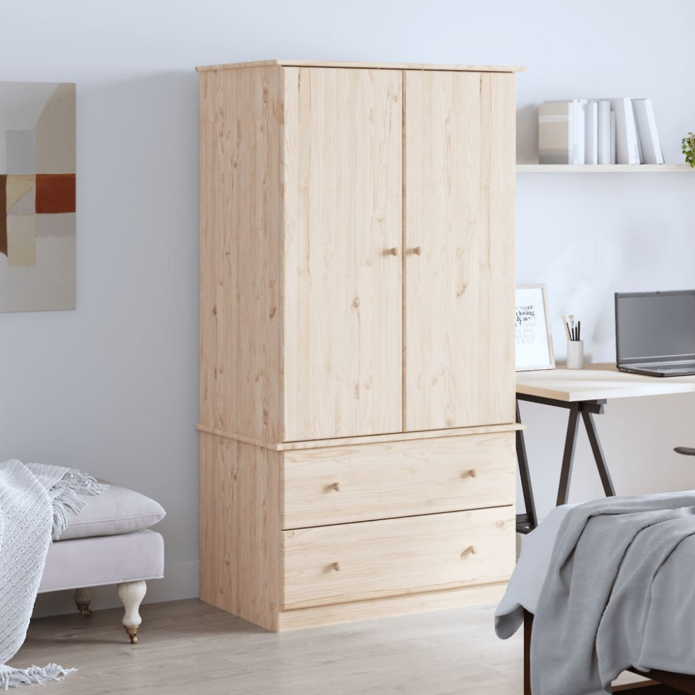 Produktbild för Klädskåp ALTA 90x55x170 cm massiv furu