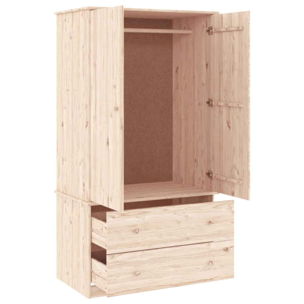 Produktbild för Klädskåp ALTA 90x55x170 cm massiv furu