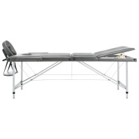 Produktbild för Massagebänk med 3 zoner aluminiumram antracit 186x68 cm