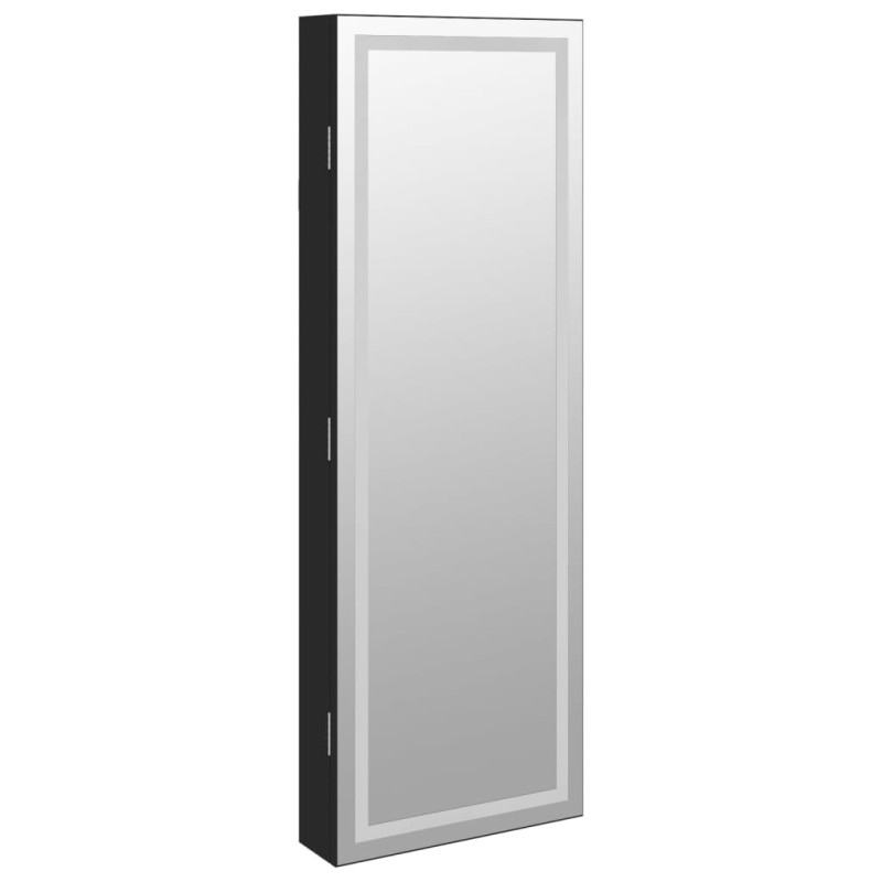 Produktbild för Spegelskåp med LED-lampor väggmonterat svart
