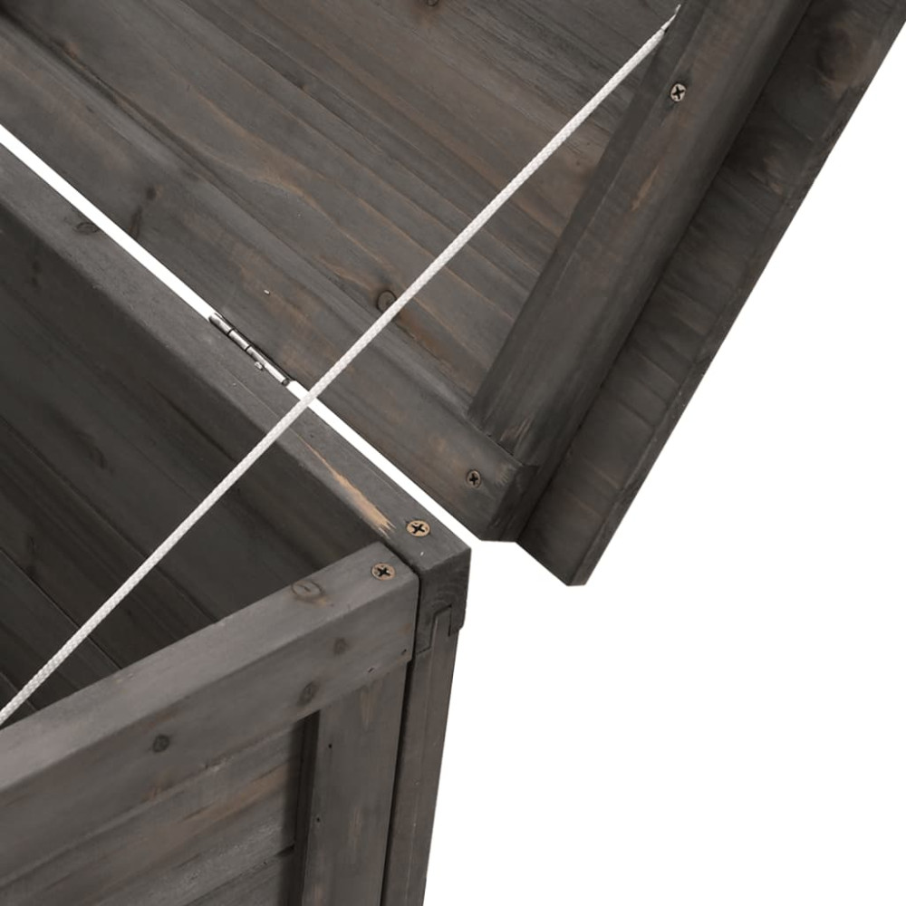 Produktbild för Dynbox antracit 150x50x56,5 cm massivt granträ