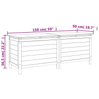 Produktbild för Dynbox antracit 150x50x56,5 cm massivt granträ