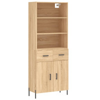 Produktbild för Högskåp sonoma-ek 69,5x34x180 cm konstruerat trä
