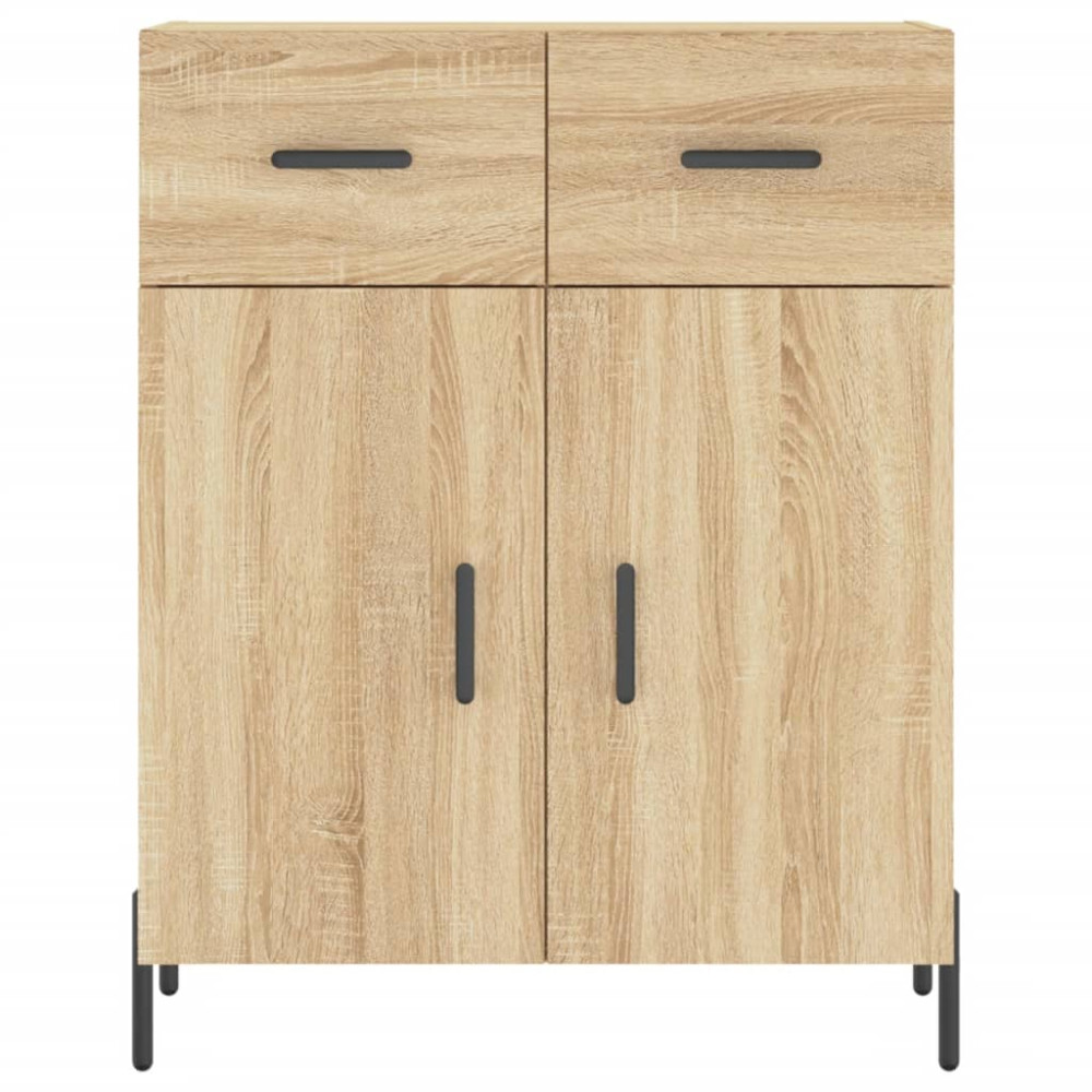 Produktbild för Högskåp sonoma-ek 69,5x34x180 cm konstruerat trä