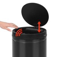 Produktbild för Soptunna med automatisk sensor 70 L kolstål svart