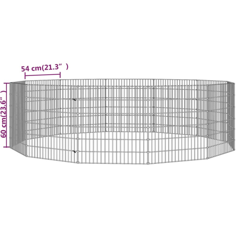 Produktbild för Kaninhage 12 paneler 54x60 cm galvaniserat järn