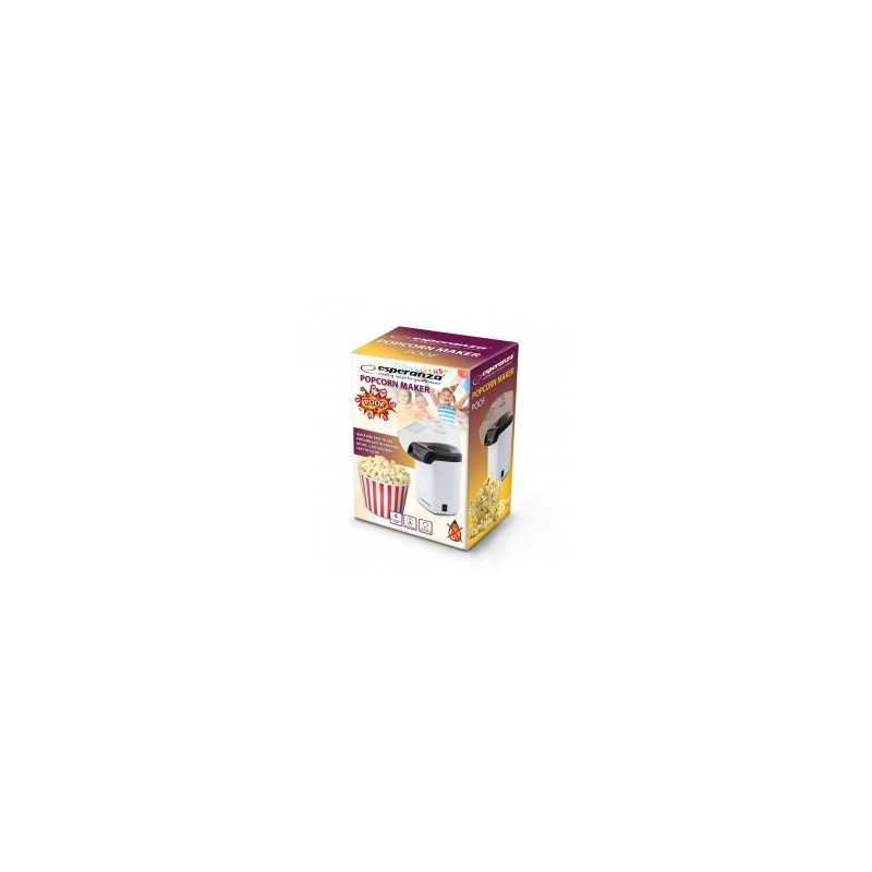 Produktbild för Esperanza EKP005W popcornmaskin Svart, Vit 0,27 l 1200 W
