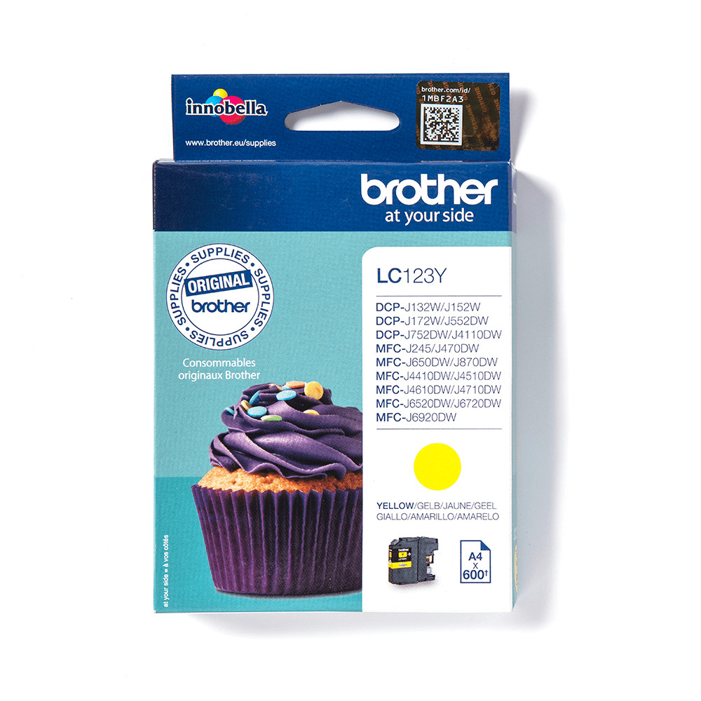 Produktbild för Brother LC123Y bläckpatroner 1 styck Original Gul