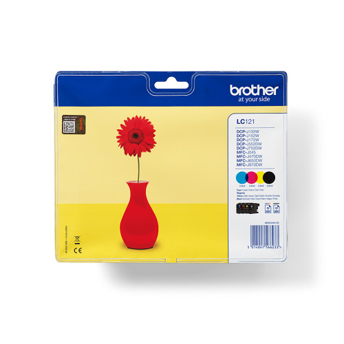 Brother Brother LC121VALBPDR bläckpatroner 4 styck Original Svart, Cyan, Magenta, Gul