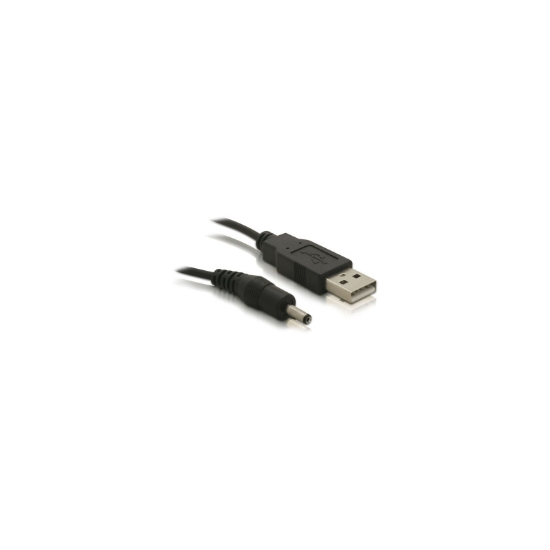 Produktbild för DeLOCK USB cable Power-Kabel,3,1mm Hohlst. Svart 1,5 m USB A