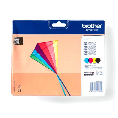 Brother Brother LC223VALBPDR bläckpatroner 4 styck Original Svart, Cyan, Magenta, Gul