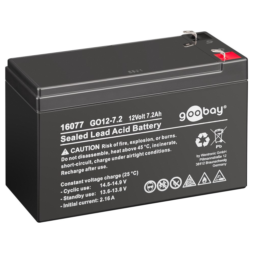 Produktbild för goobay GO12-7.2 - batteri - Bly-syra - 7.2 Ah