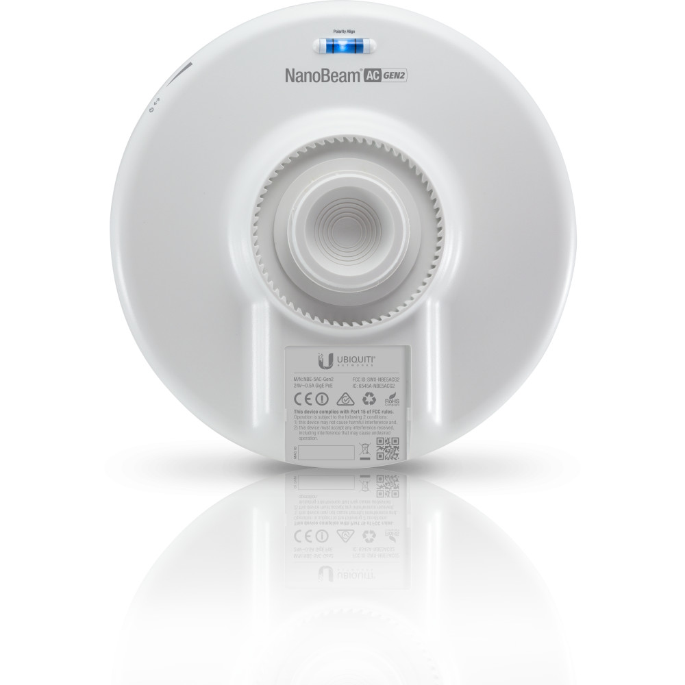 Produktbild för Ubiquiti NanoBeam 5AC Gen 2 Nätverksbrygga 450 Mbit/s Vit