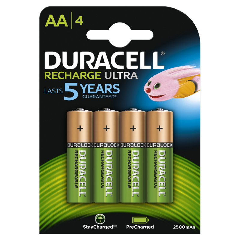 Produktbild för Duracell 4xAA Laddningsbart batteri AA