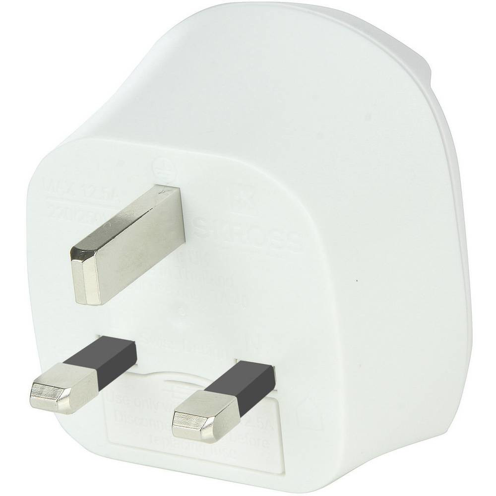 Produktbild för Skross 1.500230-E reseadaptrar Typ D (UK) Typ C (Europlug) Vit