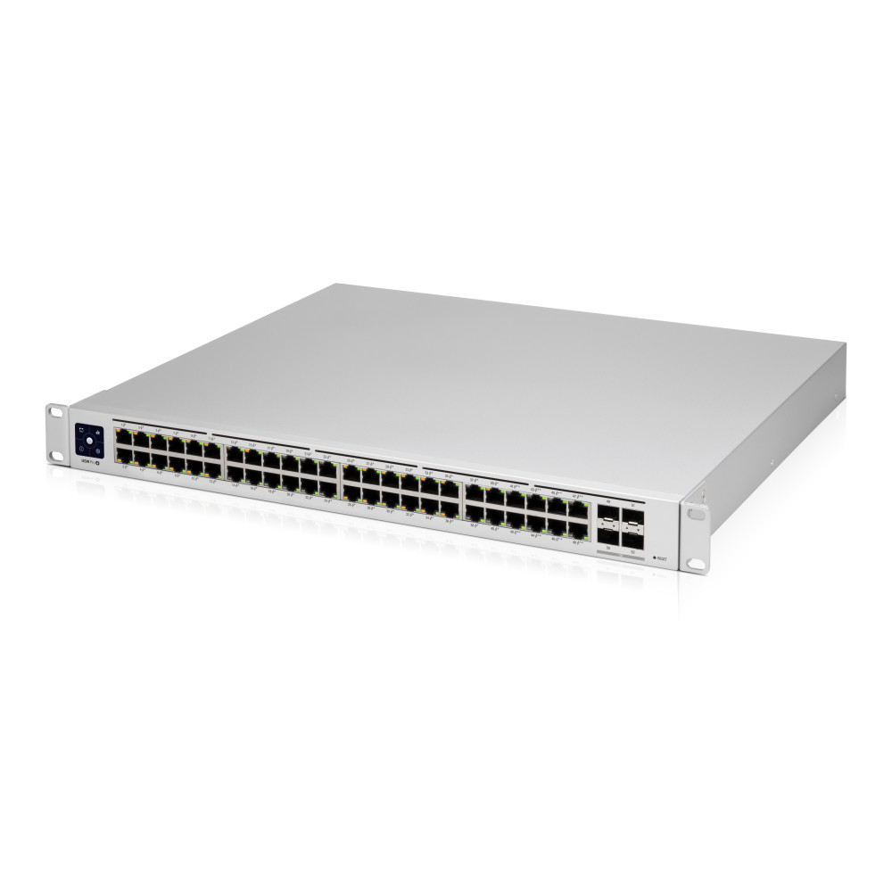 Produktbild för Ubiquiti UniFi Pro 48-Port PoE hanterad L2/L3 Gigabit Ethernet (10/100/1000) Strömförsörjning via Ethernet (PoE) stöd 1U Silver