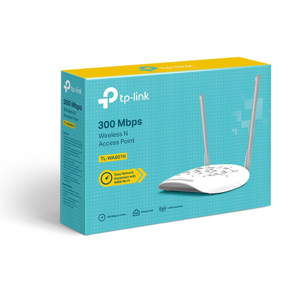 Produktbild för TP-Link TL-WA801N access-punkter för trådlösa nätverk 300 Mbit/s Vit Strömförsörjning via Ethernet (PoE) stöd