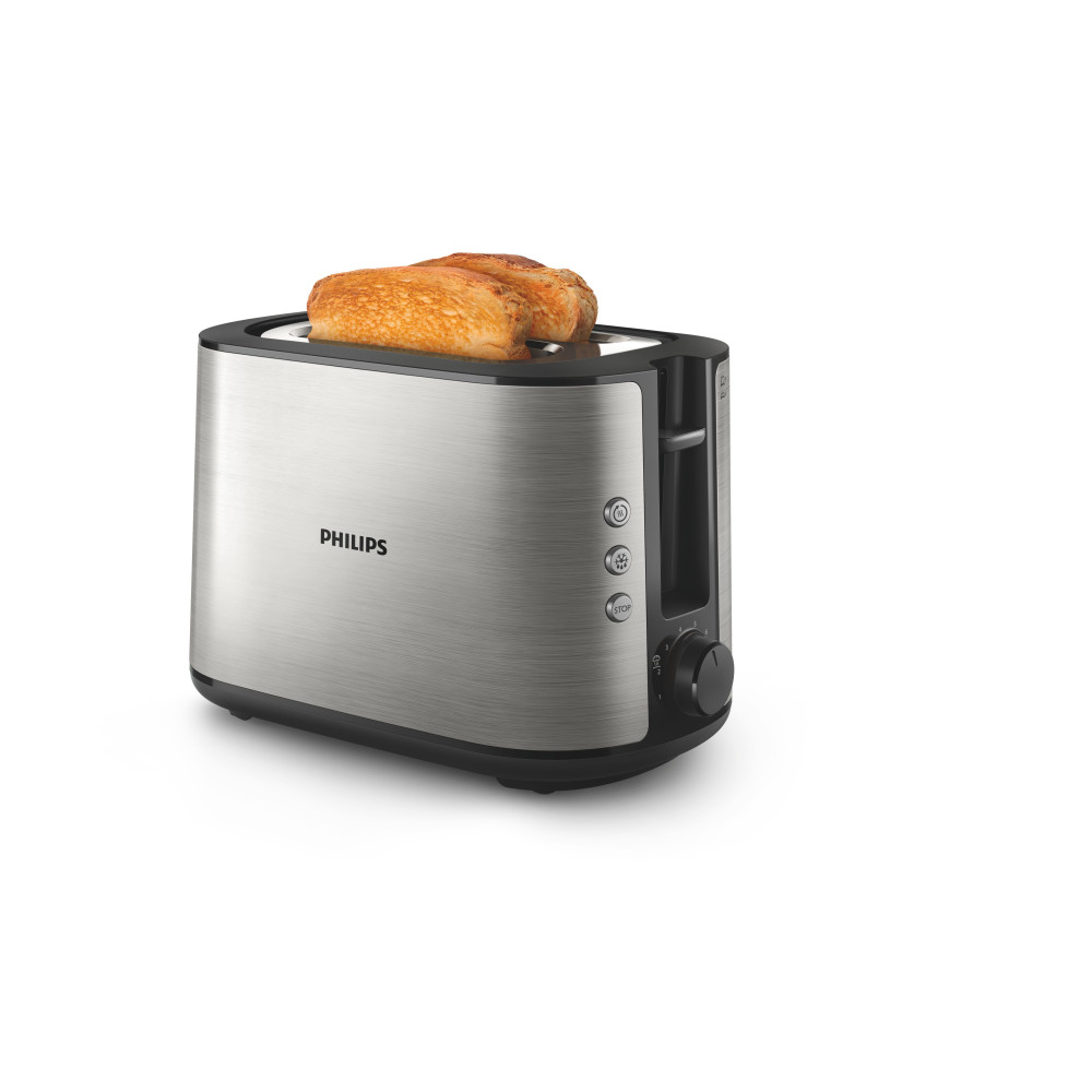 Produktbild för Philips Viva Collection HD2650/90 Brödrost – 2 skivor, brett rostningsfack, metall