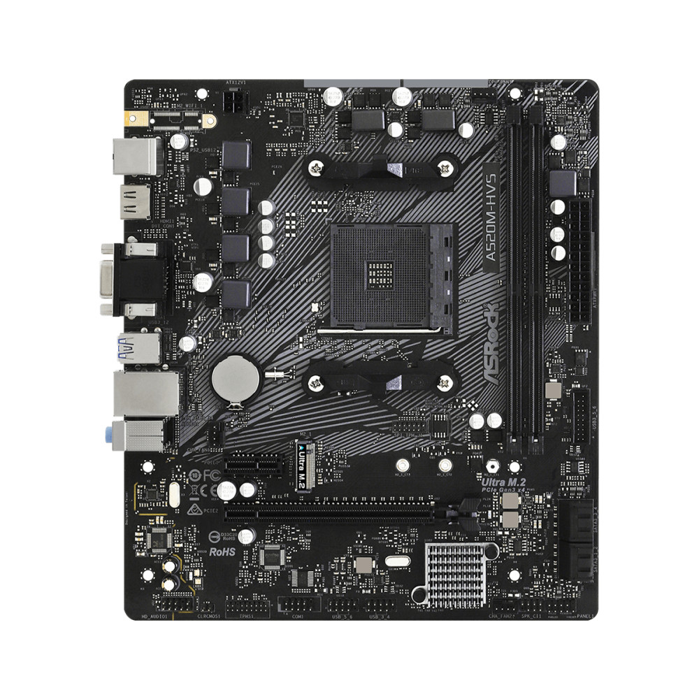 Produktbild för Asrock A520M-HVS AMD A520 Uttag AM4 micro ATX