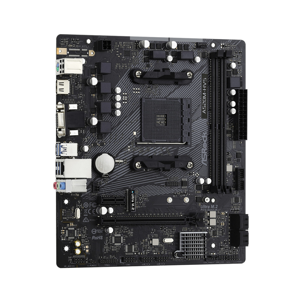 Produktbild för Asrock A520M-HVS AMD A520 Uttag AM4 micro ATX