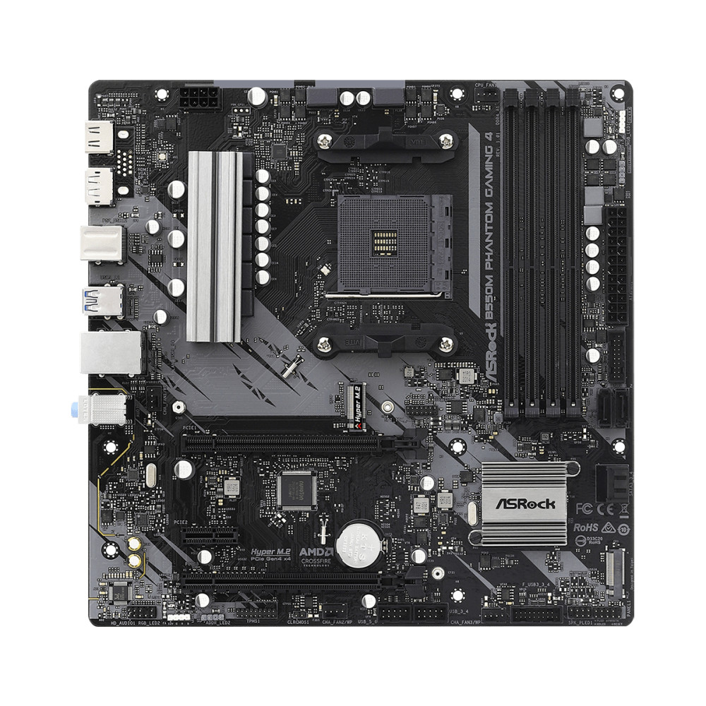 Produktbild för Asrock B550M Phantom Gaming 4 AMD B550 Uttag AM4 micro ATX