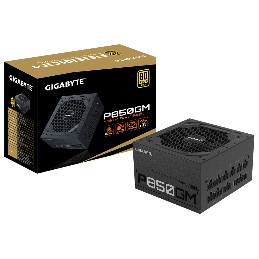 Produktbild för Gigabyte P850GM strömförsörjningsenheter 850 W 20+4 pin ATX ATX Svart