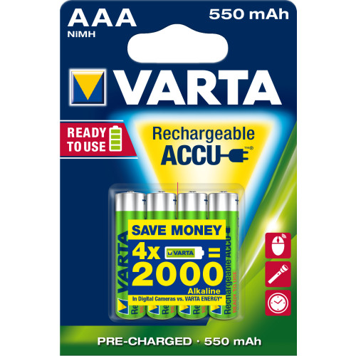 Varta Varta Ready2Use HR03 4pcs Laddningsbart batteri AAA Nickel-metallhydrid (NiMH)