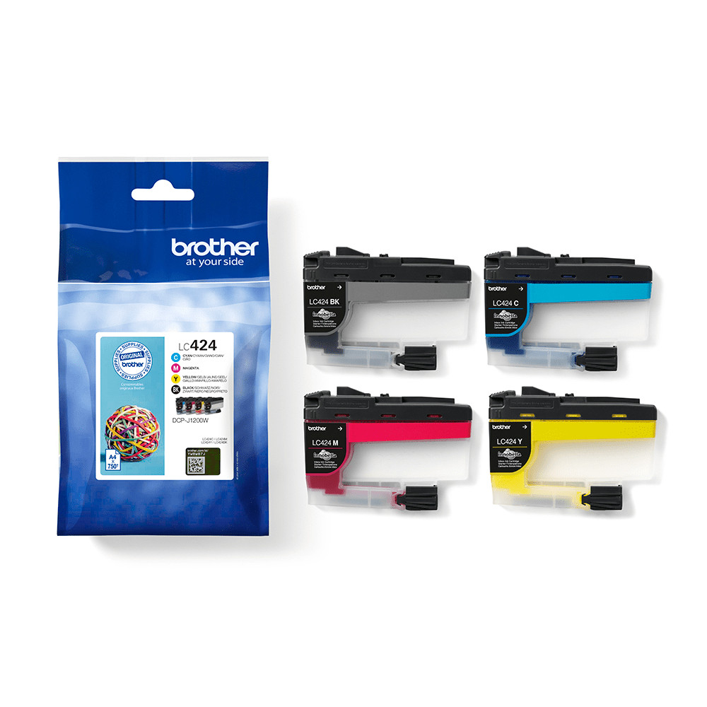 Produktbild för Brother LC424VAL bläckpatroner 4 styck Original Svart, Cyan, Magenta, Gul