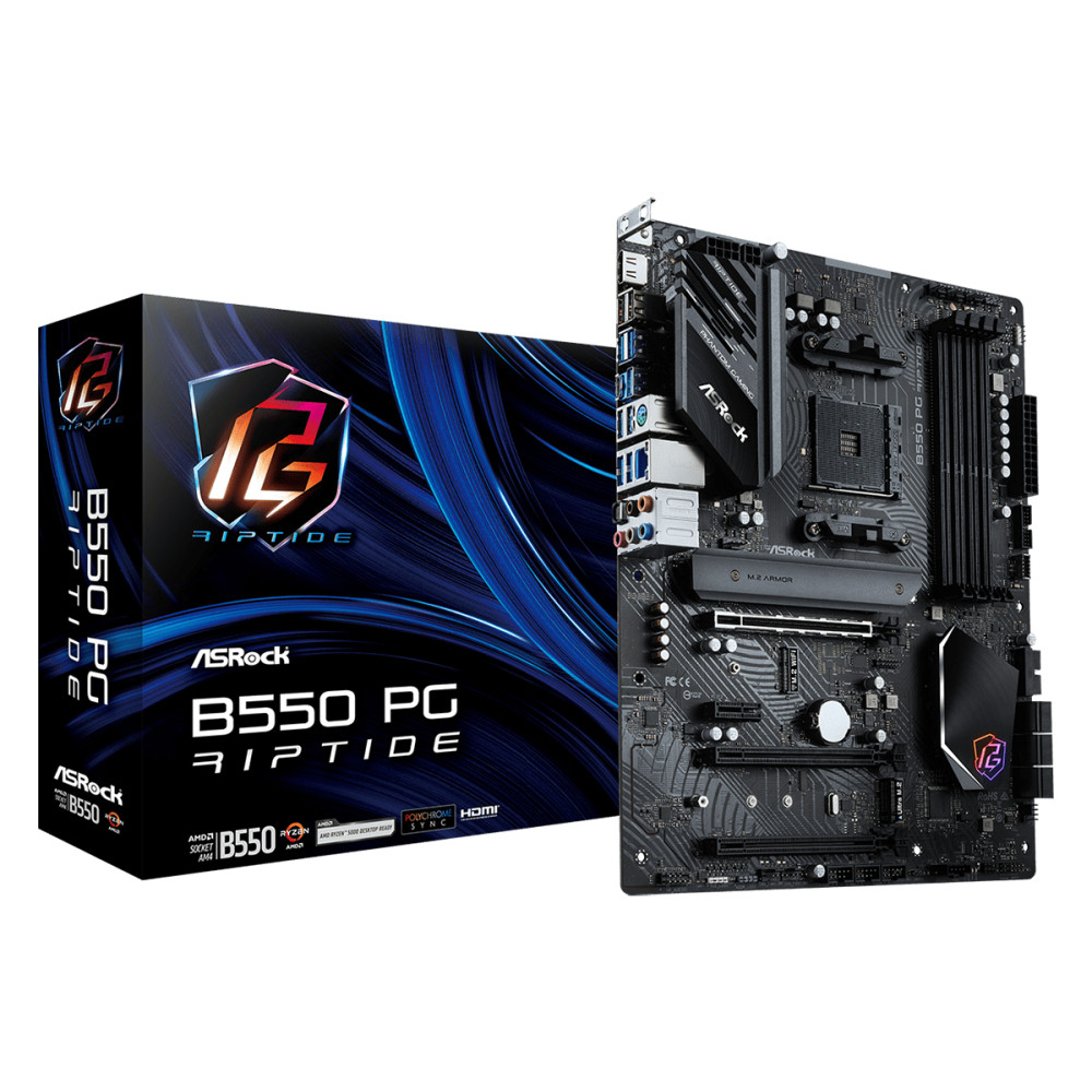 Produktbild för Asrock B550 PG Riptide AMD B550 Uttag AM4 ATX