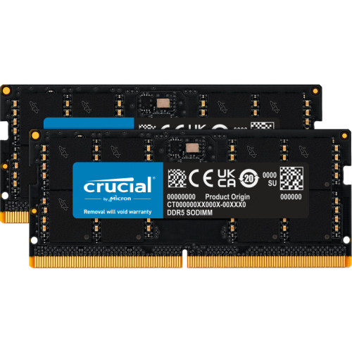 Crucial Crucial - DDR5 - sats - 64 GB: 2 x 32 GB - SO DIMM 262-pin - 4800 MHz / PC5-38400 - ej buffrad